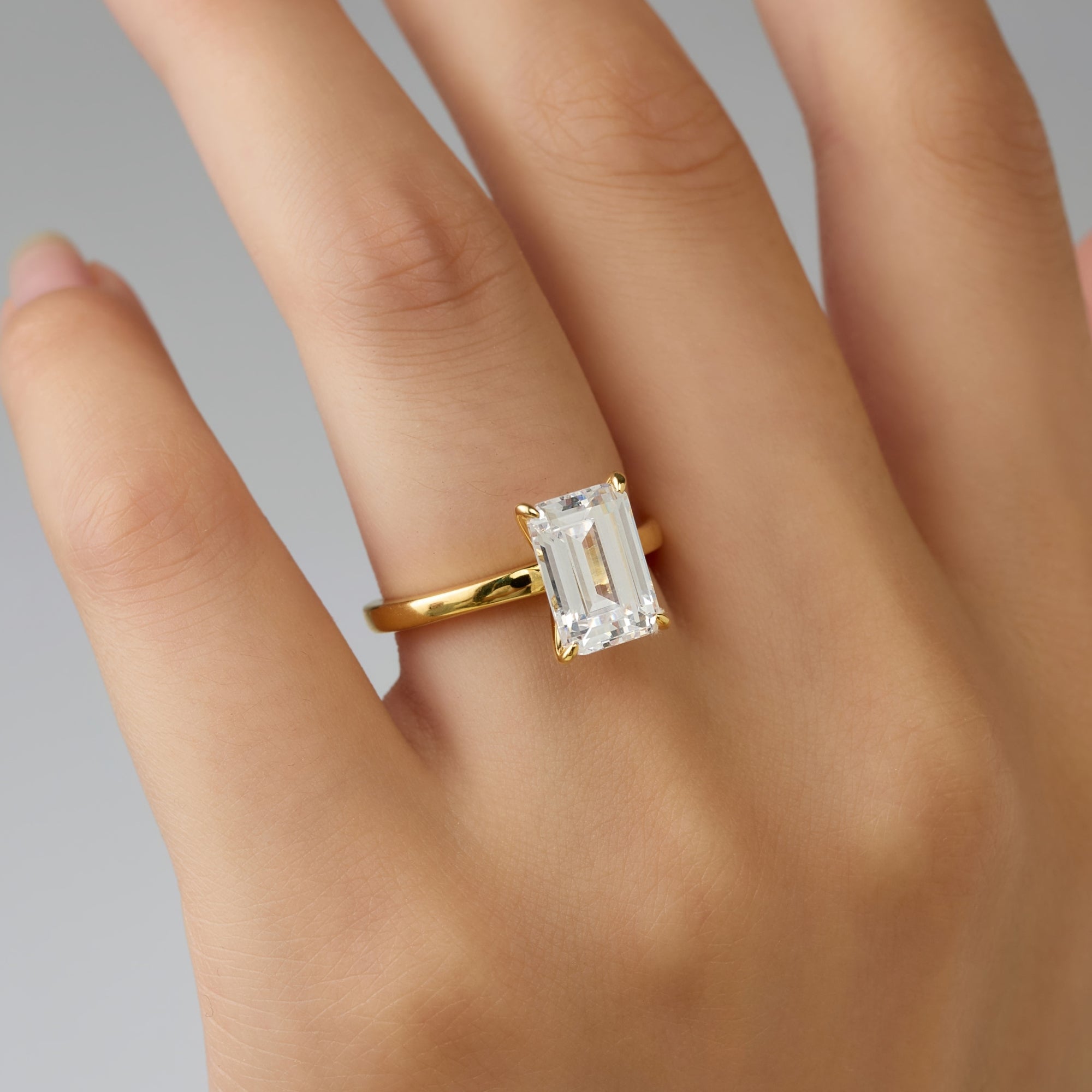 Carat Emerald Cut Solitaire Engagement Ring Gold
