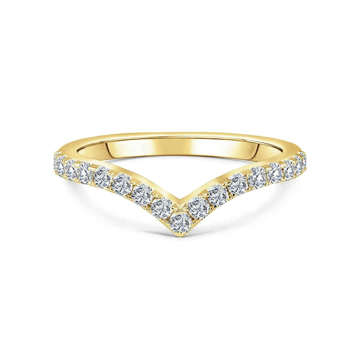 Stackable Pavé V-Shaped Chevron Wishbone Eternity Ring: Sparkle and ...