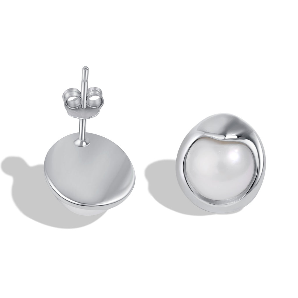 Sterling Silver 7.5mm Classic Freshwater Pearl Studs Earrings