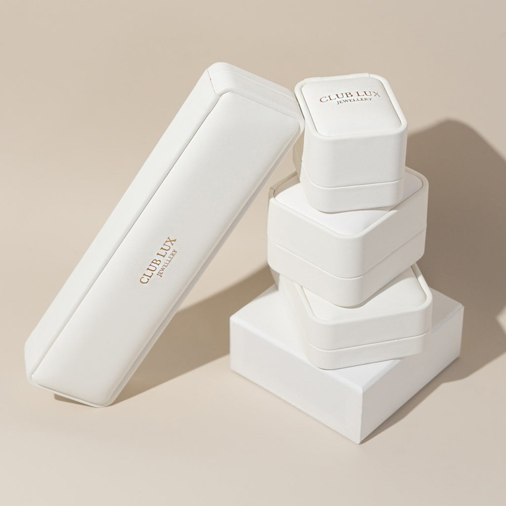 Club Lux branded jewellery boxes for men’s rings and accessories