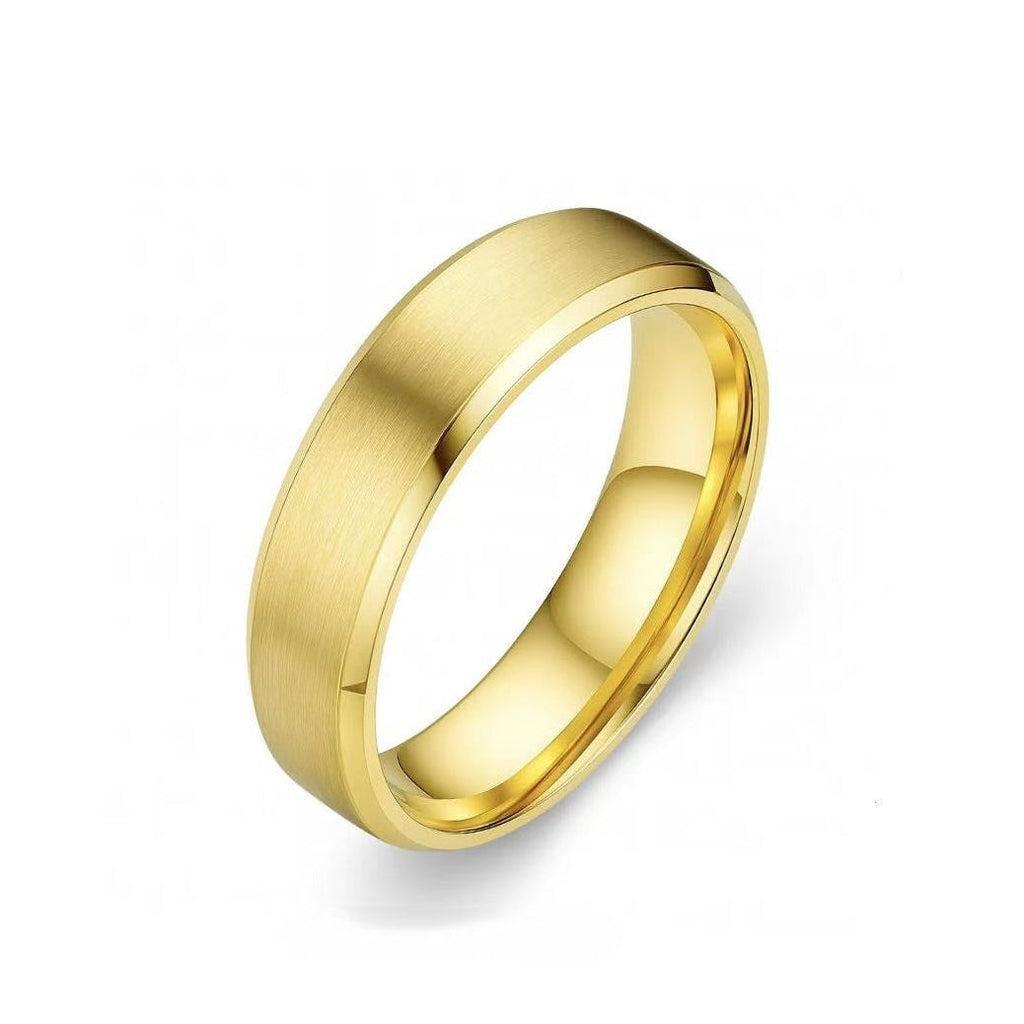 Men’s gold titanium wedding band – three-quarter angle product view
