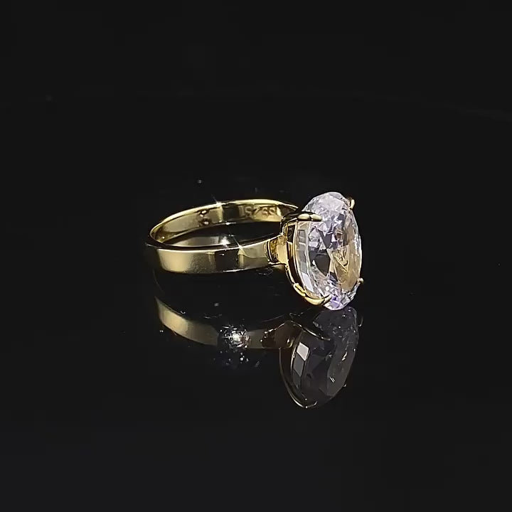 360-degree video preview of 3.5 Carat Oval Solitaire Engagement Ring – Gold, showing every angle | Club Lux