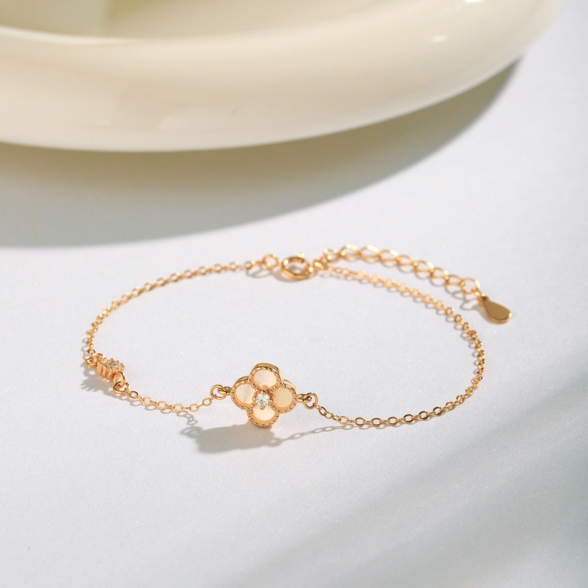Gold Plated Four Leaf Clover Bracelet Designer Alhambra 
